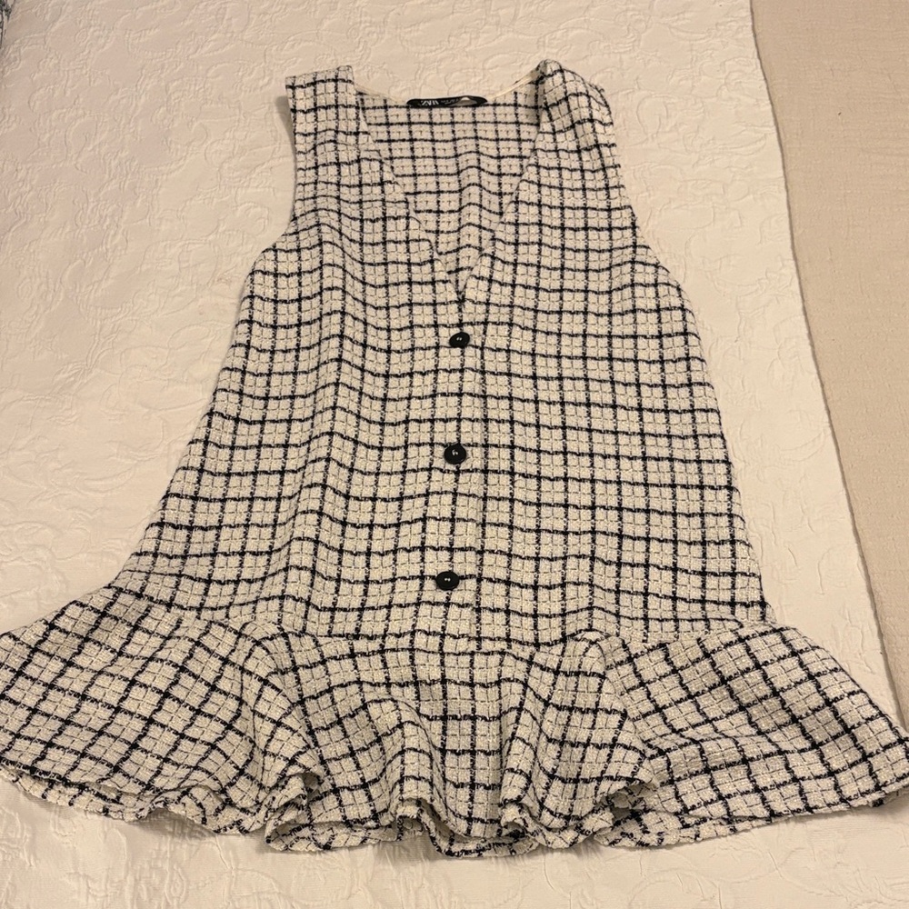 Zara Black and White Asymmetrical Dress